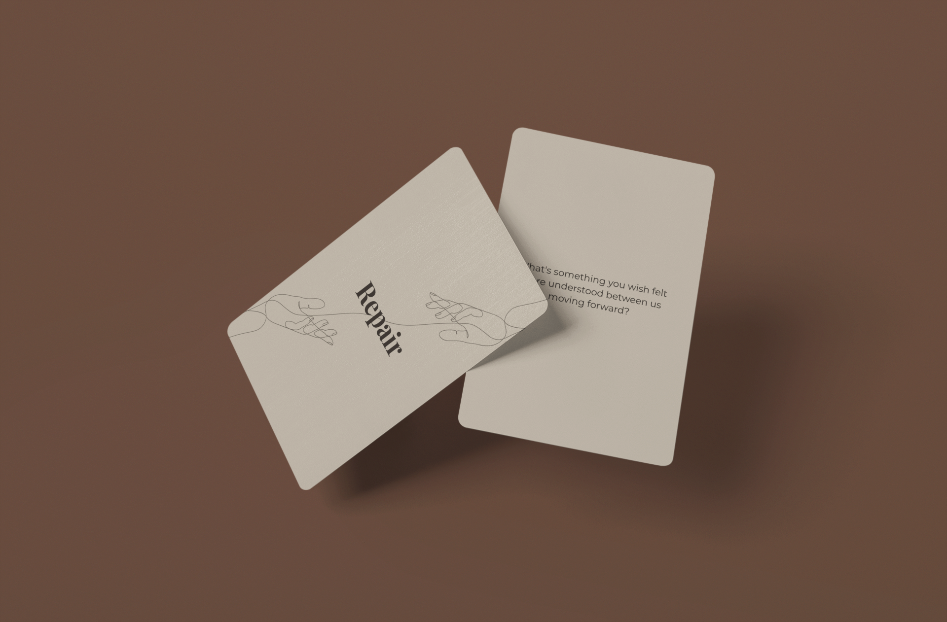 Two Connection Deck cards showing a Repair chapter cover and a prompt card
