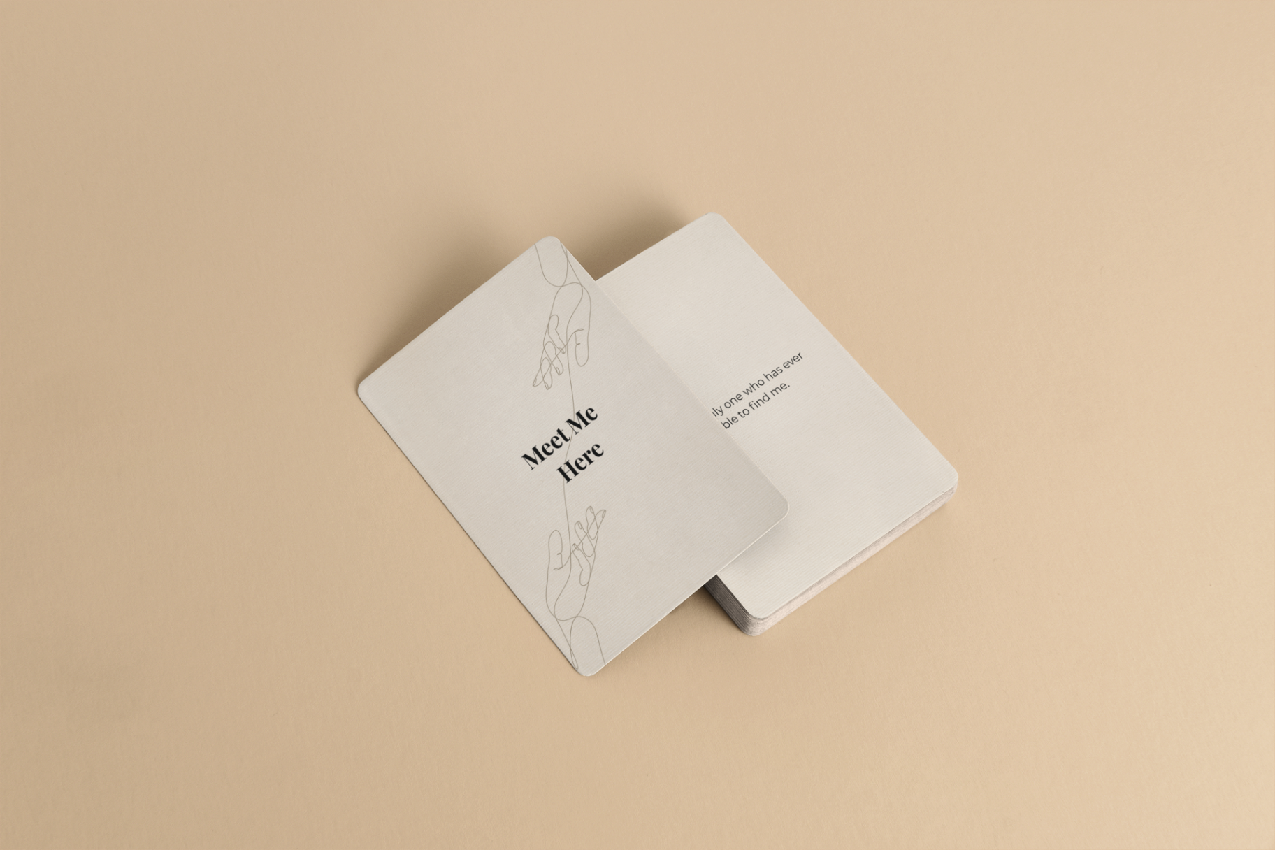 Two Just Because cards on a warm tan surface